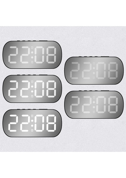 Beyaz Kabuk Yeşil LED Dijital Çalar Saat 5 Seviye Ayarlanabilir Parlaklık Ayna Masa Saati Ev Öğrencileri Çocuklar Için Erteleme Elektrikli Masa Saati (Yurt Dışından) fiyatları