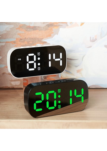Beyaz Kabuk Yeşil LED Dijital Çalar Saat 5 Seviye Ayarlanabilir Parlaklık Ayna Masa Saati Ev Öğrencileri Çocuklar Için Erteleme Elektrikli Masa Saati (Yurt Dışından) fırsatları