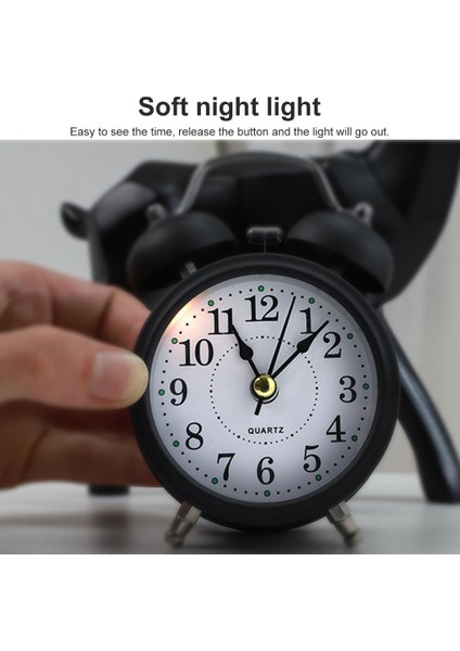 Kırmızı Retro Çalar Saat Mekanik Çift Zil Ev Ofis Masaüstü Metal Çalar Saat Masa Masa Analog Saat Gece Sessizışık (Yurt Dışından)