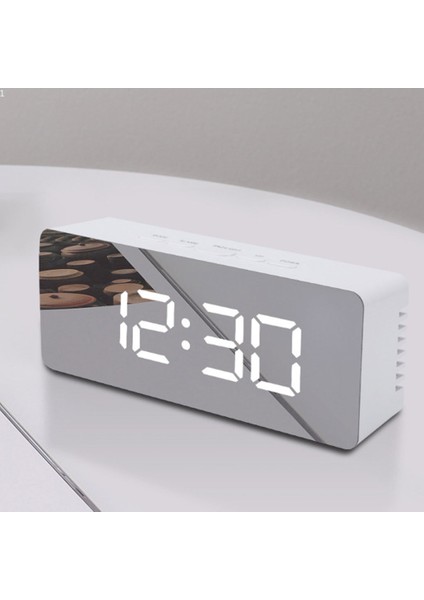 Mavi Işık Dijital Alarm Yüzeyi Miroir Açısı Ayarlanabilir Hafıza Fonksiyonu Radyo Projektör Saati Iç Mekan Termometre Saatleri Beyaz Işık (Yurt Dışından) modelleri