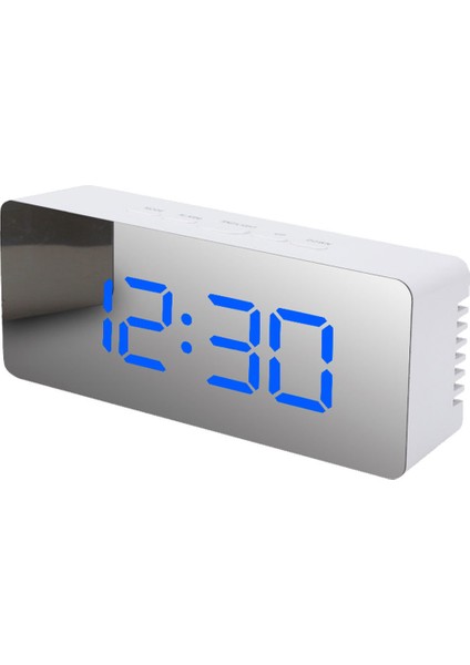 Mavi Işık Dijital Alarm Yüzeyi Miroir Açısı Ayarlanabilir Hafıza Fonksiyonu Radyo Projektör Saati Iç Mekan Termometre Saatleri Beyaz Işık (Yurt Dışından) indirimleri