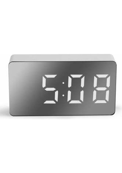 Yeşil Aynalı Masa Saati Çok Işlevli Dijital Alarm Erteleme Ekranı Zaman Gece LED Işık Masa Masaüstü Ev Dekorasyonu Çocuklar Için Hediyeler (Yurt Dışından)