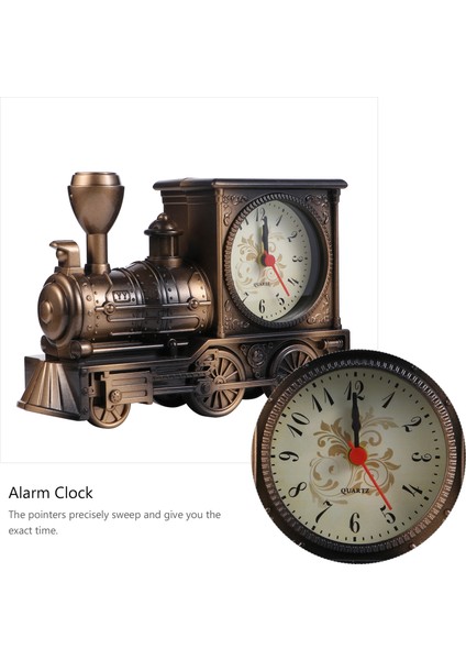 Altın Yaratıcı Retro Tren Çalar Saat Lüks Retro Tarzı Çalar Saat Yenilik Benzersiz Masa Masa Saati Duvar Dekor Duvar Modern (Yurt Dışından) fiyatları