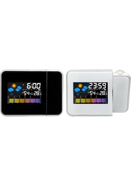 Beyaz Akıllı Çalar Saat Gece Arkadan Aydınlatmalı Masa Masa Termometre Higrometre Projeksiyon Saati Ev Oturma Odası Yatak Odası Için (Yurt Dışından) modelleri