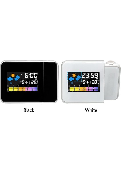 Beyaz Akıllı Çalar Saat Gece Arkadan Aydınlatmalı Masa Masa Termometre Higrometre Projeksiyon Saati Ev Oturma Odası Yatak Odası Için (Yurt Dışından) fırsatları
