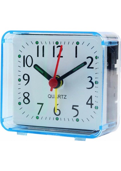 Mavi Yüksek Kalite Yepyeni Ofis Çalar Saat Uyandırma Saatleri Pvc Sessiz Kare 1 Adet 6.2X3X5.9CM Başucu Şeker Renkler (Yurt Dışından)