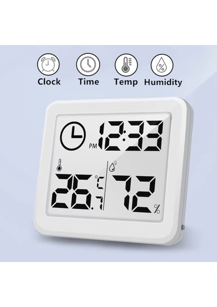 Beyaz L Mini Dijital Saat Sıcaklık Higrometre Kapalı Oda Termometresi Higrometre Metre Sensörü Ölçer Hava Istasyonu LED Saat (Yurt Dışından) fiyatları