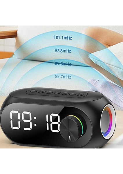 Siyah Kablosuz Hoparlör Saat LED Dijital Saat USB Şarj Edilebilir Çift Alarmlı Radyo Erteleme Saati Çok Fonksiyonlu Müzik Çalma (Yurt Dışından) fırsatları