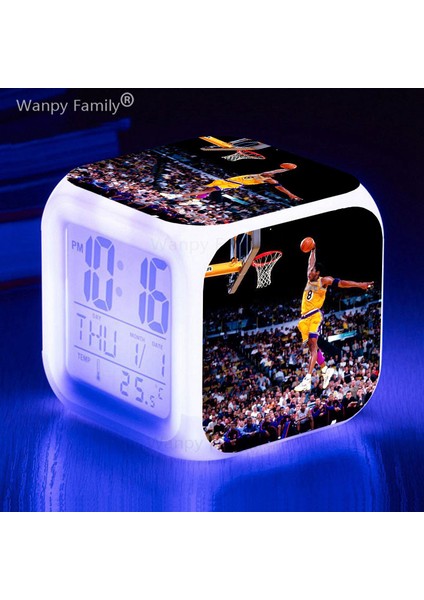 Altın Basketbol Yıldız Posteri Çalar Saat 7 Renk Değiştirme Küp Dokunmatik Algılama Uyandırma Zamanlayıcı Ev Dekor Küçük Gece Lambası Masa Alarmı (Yurt Dışından) indirimleri