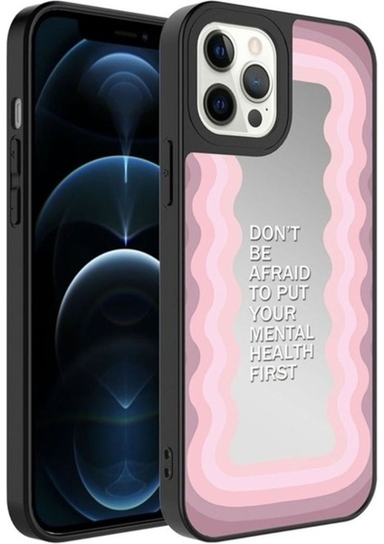 Apple iPhone 12 Pro Uyumlu Kılıf Aynalı Desenli Kamera Korumalı Parlak Zore Mirror Kapak, Ayna