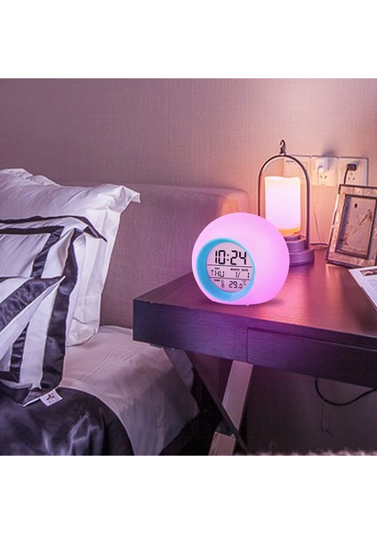 1 Adet 1 Adet Yaratıcı 7 Renkli Yuvarlak LED Işık Dijital Alarmlı Saat Saatler Dokunmatik Kontrol Çocuk Çocuk Uyandırma Çalar Saat (Yurt Dışından) fiyatları