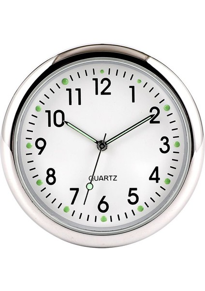 Whiteb Aydınlık Mini Araba Saat Dashboard Hava Firar Stick-On Zaman Kendinden Yapışkanlı Saat Kuvars Analog Saat Ölçer Ev Dekorasyon (Yurt Dışından)