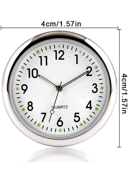 Whiteb Aydınlık Mini Araba Saat Dashboard Hava Firar Stick-On Zaman Kendinden Yapışkanlı Saat Kuvars Analog Saat Ölçer Ev Dekorasyon (Yurt Dışından)