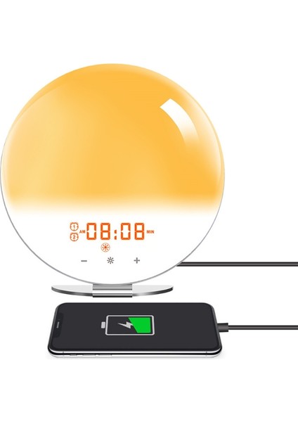 Gösterildiği Gibi Gün Doğumu/gün Batımı Simülasyonlu Uyandırma Işığı Çalar Saat Çift Alarm Fm Radyo Gece Lambası 7 Renk Doğal Sesler Erteleme (Yurt Dışından) fırsatları