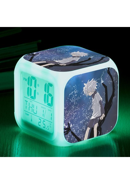 Pembe Trendy Japon Anime Hunter x Hunter Çalar Saat Renkli Aydınlık Çok Fonksiyonlu Dijital Alarmlı Saat Saat Çocuk Doğum Günü Hediyeleri (Yurt Dışından)