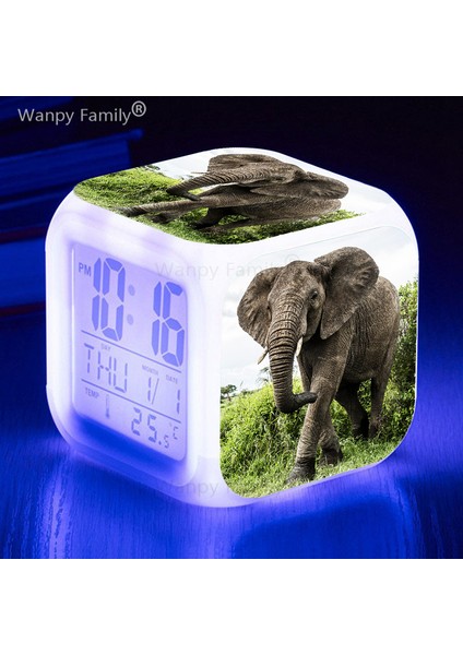 Ordu Yeşil Çocuk Hediyeleri Fil Çalar Saat 7 Renk Parlayan LED Dijital Saat Çocuk Oyuncakları Çok Fonksiyonlu LCD Dijital Yanıp Sönen Işık Saati (Yurt Dışından) fiyatları