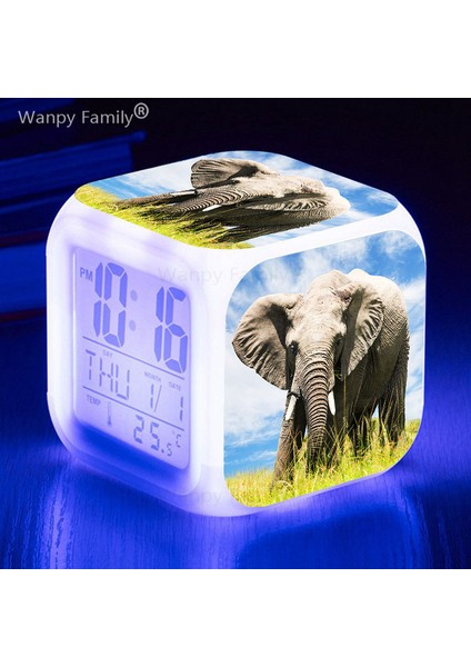 Ordu Yeşil Çocuk Hediyeleri Fil Çalar Saat 7 Renk Parlayan LED Dijital Saat Çocuk Oyuncakları Çok Fonksiyonlu LCD Dijital Yanıp Sönen Işık Saati (Yurt Dışından) modelleri