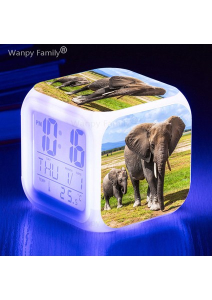 Ordu Yeşil Çocuk Hediyeleri Fil Çalar Saat 7 Renk Parlayan LED Dijital Saat Çocuk Oyuncakları Çok Fonksiyonlu LCD Dijital Yanıp Sönen Işık Saati (Yurt Dışından) fırsatları