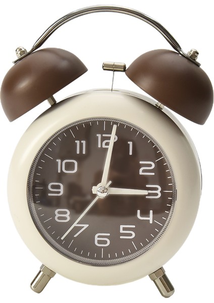 Kahverengi Çift Zilli Çalar Saat Metal Ofis Yedek Yedek Parçalar Vintage Gece Lambası 4 Renk Aksesuarlar Arka Aydınlatma (Yurt Dışından)