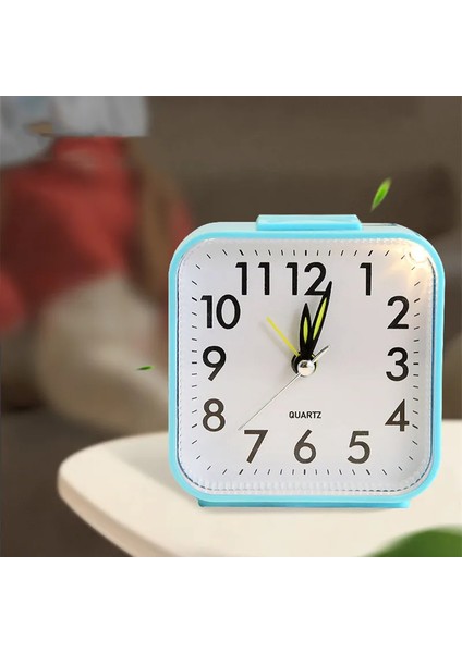 Mavi Analog Sessiz Çalar Saatler Küçük Sessiz Tik Tak Etmeyen Analog Kuvars Saat Ağır Uyuyanlar Için Hafif Ertelemeli Ofis Yatak Odası (Yurt Dışından) modelleri