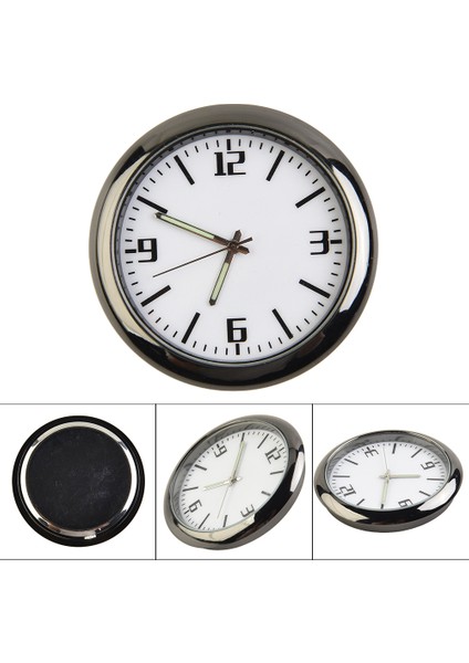Whiteb Aydınlık Mini Araba Saat Dashboard Hava Firar Stick-On Zaman Kendinden Yapışkanlı Saat Kuvars Analog Saat Ölçer Ev Dekorasyon (Yurt Dışından)