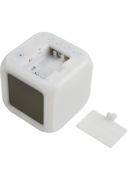 Gece Işık Saati Dijital Alarmlı Saat Saat 7 Renkli LED Işık 8X8X8CM Takvim Karikatür Tarzı Termometre Çocuk Odası (Yurt Dışından)
