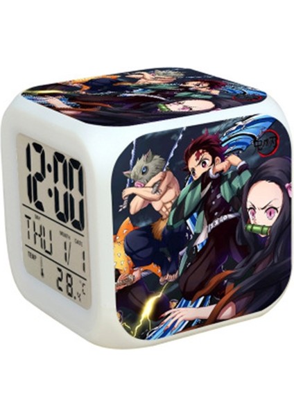 NZ006 Anime Oyuncakları LED Dokunmatik Çok Işlevli Karikatür Çalar Saat Yedi Renkli Gece Bekçisi LED Saat Hayranları Çocuklar Çocuklarhediye (Yurt Dışından)