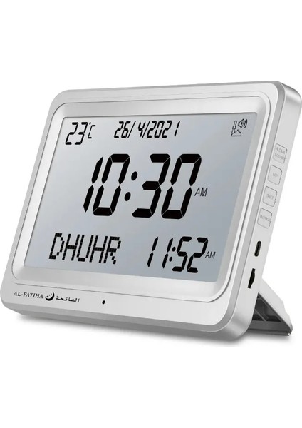 Gül Altın Büyük LCD Ekranlı Çalar Saat Ezan Saati 8 Ezan Sesi Çoklu Dil Hicri Gregoryen Takvimleri Müslüman Namaz Masası Çalar Saat (Yurt Dışından)