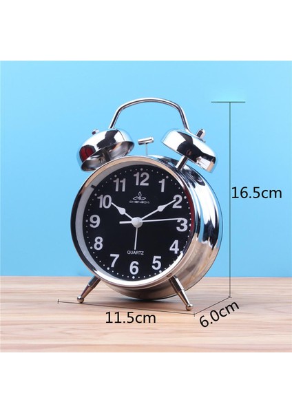 Beyaz 4 Inç Metal Yuvarlak Çalar Saat Doğru Sessiz Retro Aydınlık Gece Lambası Fonksiyonlu Başucu Saati (Yurt Dışından) modelleri
