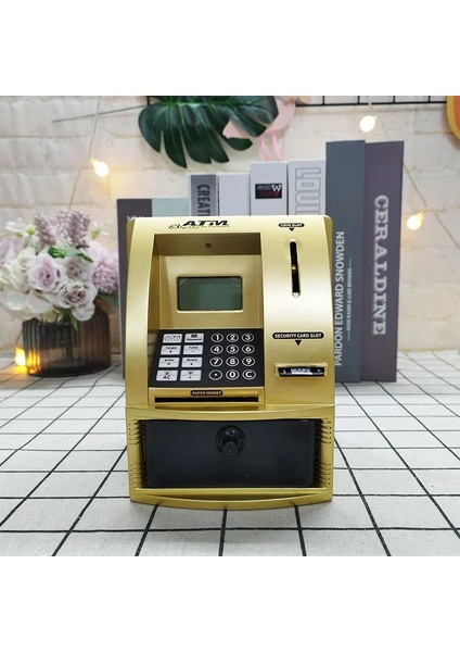 TY-001-GD Atm Otomatik Para Yatırma ve Çekme Makinesi Şifre Akıllı Gerçek Kişi Sesli Para Tasarruf Tankı Kumbara Çalar Saat (Yurt Dışından)