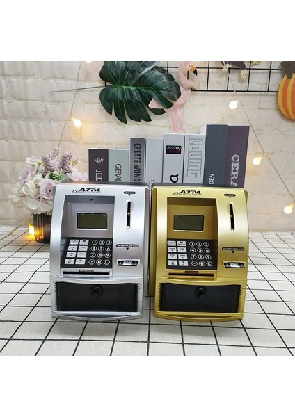 TY-001-GD Atm Otomatik Para Yatırma ve Çekme Makinesi Şifre Akıllı Gerçek Kişi Sesli Para Tasarruf Tankı Kumbara Çalar Saat (Yurt Dışından)