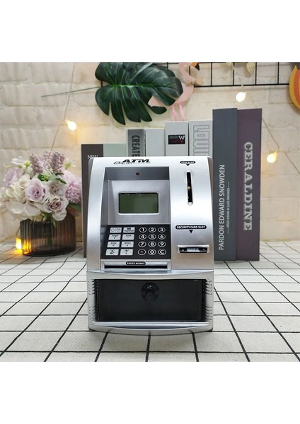 TY-001-GD Atm Otomatik Para Yatırma ve Çekme Makinesi Şifre Akıllı Gerçek Kişi Sesli Para Tasarruf Tankı Kumbara Çalar Saat (Yurt Dışından)
