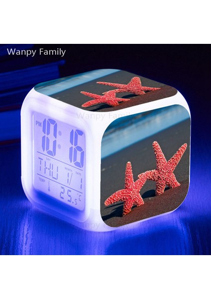 Kırmızı Plaj Deniz Yıldızı LED Çalar Saat 7 Renk Değiştiren Dijital Çalar Saat Çocuk Odası Için Çok Işlevli Aydınlık Masaüstü Çalar Saatler (Yurt Dışından) indirimleri