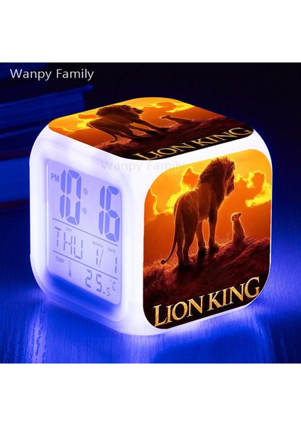 USB Kablo 7 Renk Parlayan Aslan Kral LED Çalar Saat Çocuk Oyuncak Hediyeleri Öğrenci Odası Uyanma Zamanlayıcısı Sıcaklıklı Taşınabilir Masa Saati (Yurt Dışından) fiyatları
