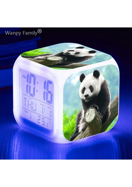 Pembe Çok Sevimli Panda LED Çalar Saat Çocuk Odası Dokunmatik Algılama Uyandırma Zamanlayıcısı Studet's Yatak Odası Taşınabilir Masa Saati Ruh Işığı ile (Yurt Dışından) fırsatları