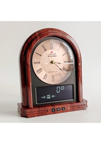 Siyah El Harameen Ahşap Ezan Saati Kıble Pusulası Hicri Takvim Namaz Alarmı Çoklu Ezan Sesi Masa ve Duvar 2 In 1 (Yurt Dışından) fırsatları