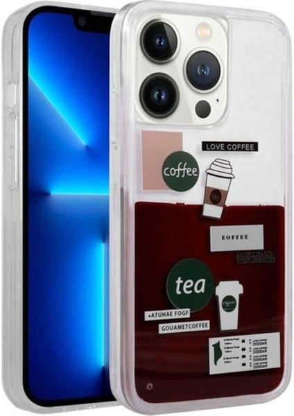 Apple iPhone 12 Pro Uyumlu Kılıf Desenli Sıvılı Zore Drink Silikon Kapak, No2