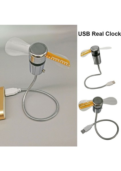 Bir Saat Hayranları USB Powered Küçük Gece Lambası Gerçek Zamanlı Ekran El Mini USB Fan Esnek Gooseneck LED Saat Dizüstü Bilgisayar Pc Notebook Için (Yurt Dışından)