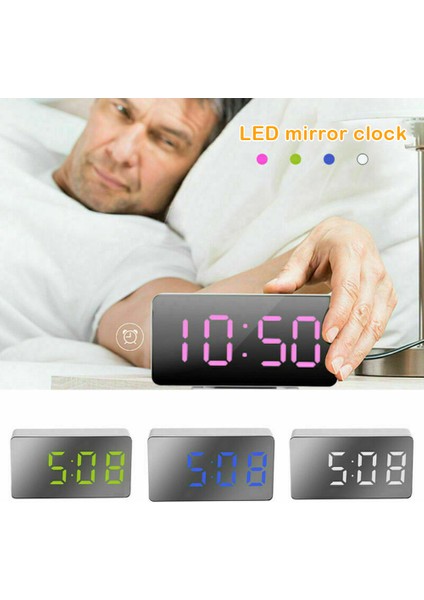 Kırmızı LED Ayna Masa Saati Dijital Alarm USB Alarm Erteleme Ekran Zaman Takvimi Masaüstü Çalar Saat Ev Dekor Çocuklar Için Hediyeler (Yurt Dışından) indirimleri
