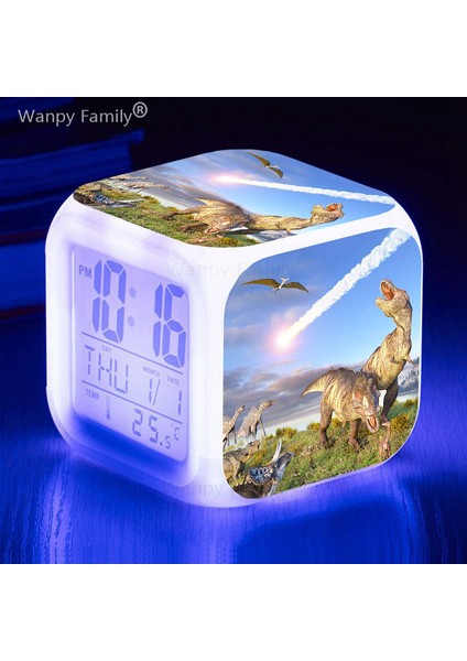 Koyu Gri Dinozor LED Dijital Alarmlı Saat Saat Erkek Kız Doğum Günü Hediyeleri Öğrenciler Yatak Odası Termometre Takvimler ile Taşınabilir Masa Saati (Yurt Dışından) fırsatları