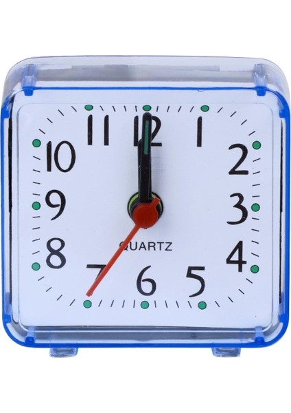 Mavi G5AB Mini Kare Çalar Saat Sessiz Analog Tik Tak Etmeyen Doğum Günü Hediyesi Eklentisi (Yurt Dışından)
