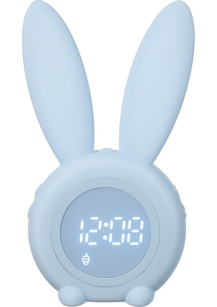 Mavi Plastik Çalar Saat Küçük Masaüstü Saat Tavşan Kulak Tarzı LED Gece Lambası Çalar Saat Manyetik Asılı Saat USB ile (Yurt Dışından)