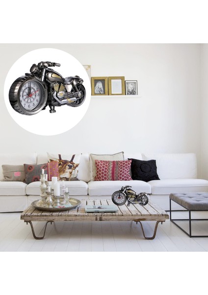 Siyah Altın Vintage Çalar Saat Motosiklet Modeli Masa Üstü Saat Masaüstü Çalar Saat Başucu Saati Ev Dekoru Ofis Yatak Odası Komodini (Yurt Dışından) fırsatları