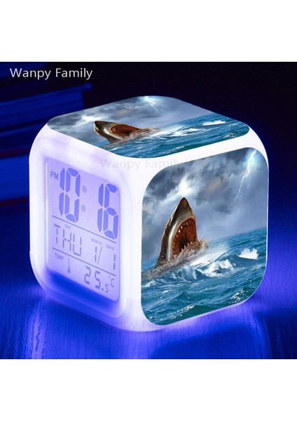 Açık Gri Sevimli Yunuslar LED Çalar Saat Dijital LED Saatler Reloj Despertador Özelleştirilmiş Desen Reveil Enfant Saatler Gece Işıkları Saat (Yurt Dışından)
