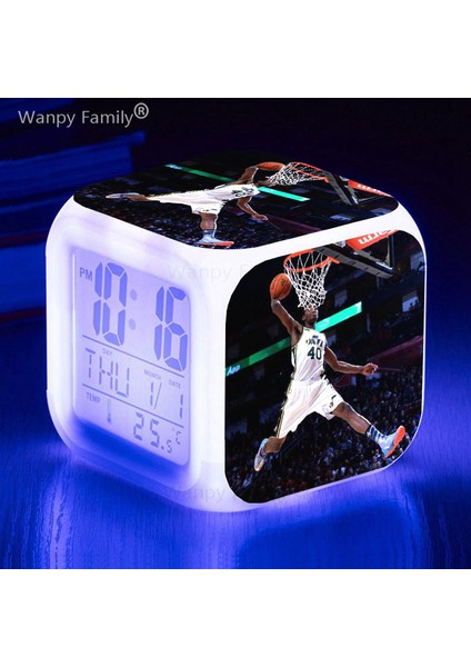 Gümüş 7 Renk Parlayan Basketbol Çalar Saat Çocuk Doğum Günü Hediyeleri Öğrenci Odası Uyanma Zamanlayıcısı Ev Dekoru Taşınabilir Masa Saati (Yurt Dışından) indirimleri