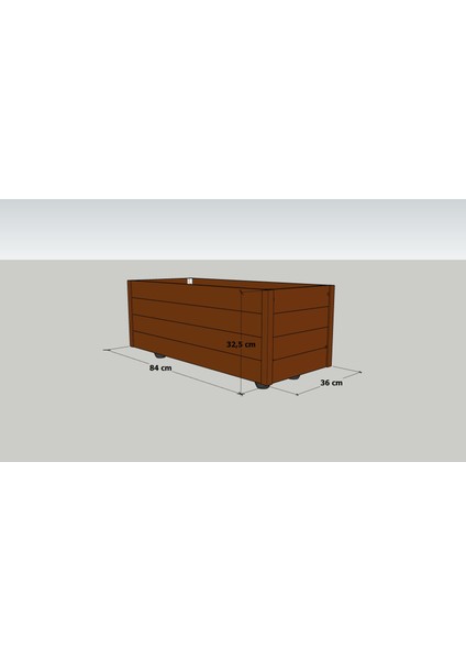 84 x 36 Dekoratif Ahşap Saksı