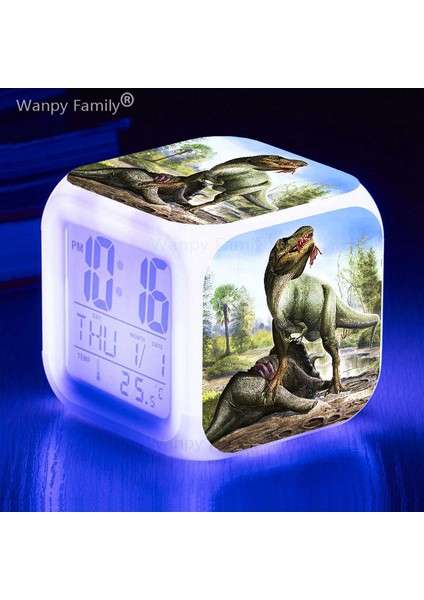 USB Kablosu 7 Renk Değiştiren Dinozor Çalar Saat Erkek Kız Doğum Günü Hediyeleri Çocuk Odası Taşınabilir Masa Saati Termometre ile Ruh Hali Işığı (Yurt Dışından) fiyatları