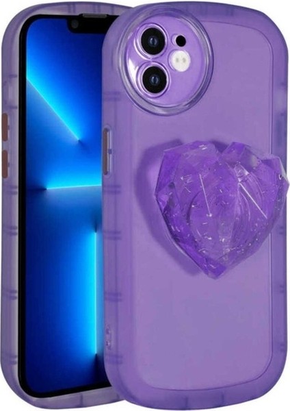 Apple iPhone 12 Uyumlu Kılıf Kamera Korumalı Pop Soketli Renkli Zore Ofro Kapak, Mor