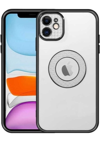 Apple iPhone 12 Uyumlu Kılıf Kamera Korumalı Logo Gösteren Zore Esta Kapak, Siyah
