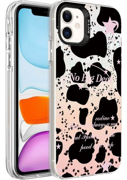 Apple iPhone 12 Uyumlu Kılıf Mermer Desenli Zore Marbello Kapak, Siyah-Beyaz